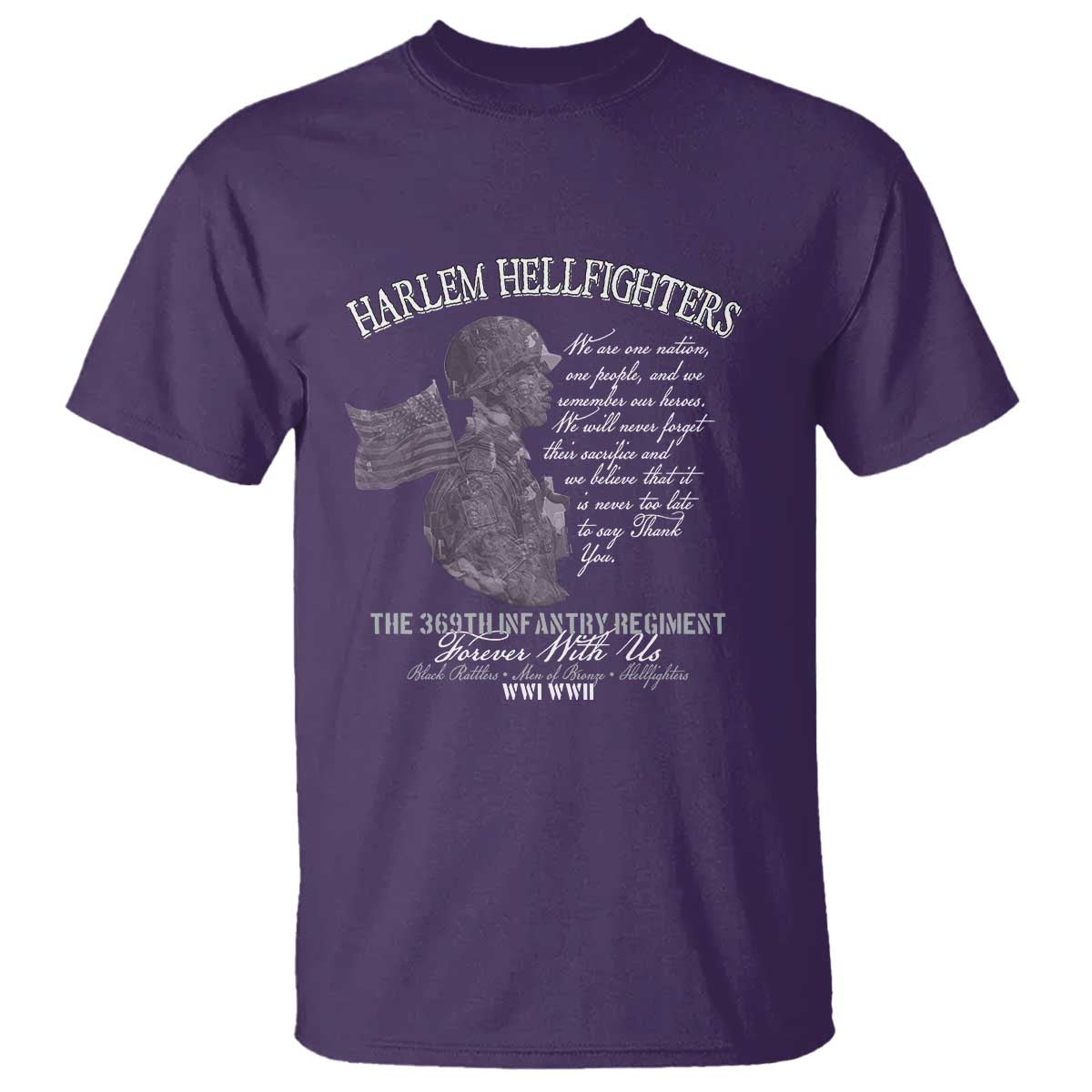 Harlem Hellfighters Tribute T Shirt 369th Infantry Regiment Military Soldiers Vintage - African Pride