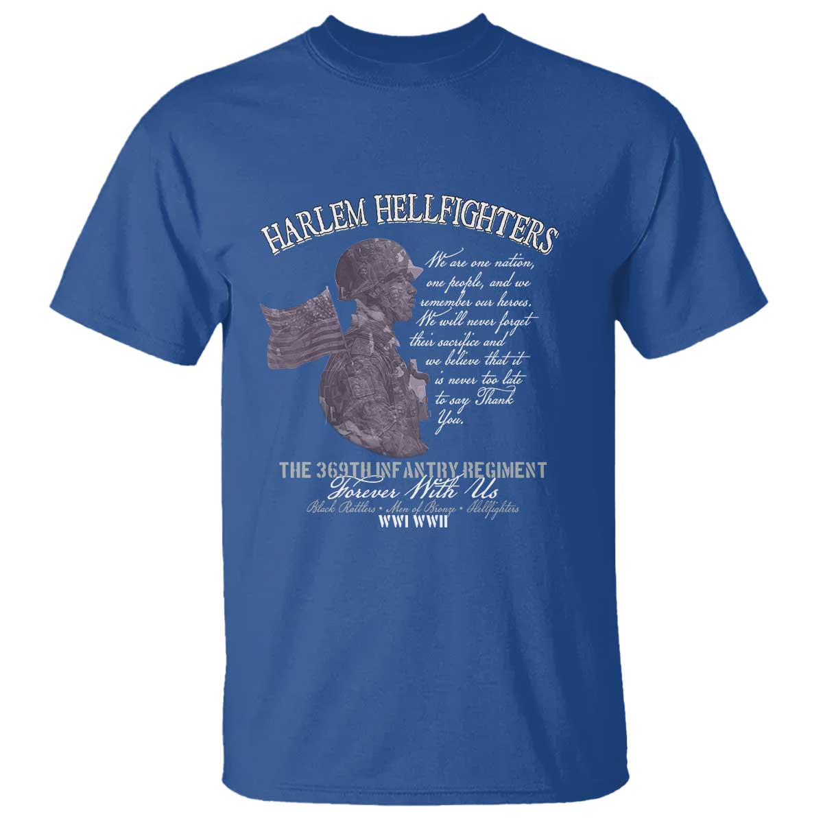 Harlem Hellfighters Tribute T Shirt 369th Infantry Regiment Military Soldiers Vintage - African Pride