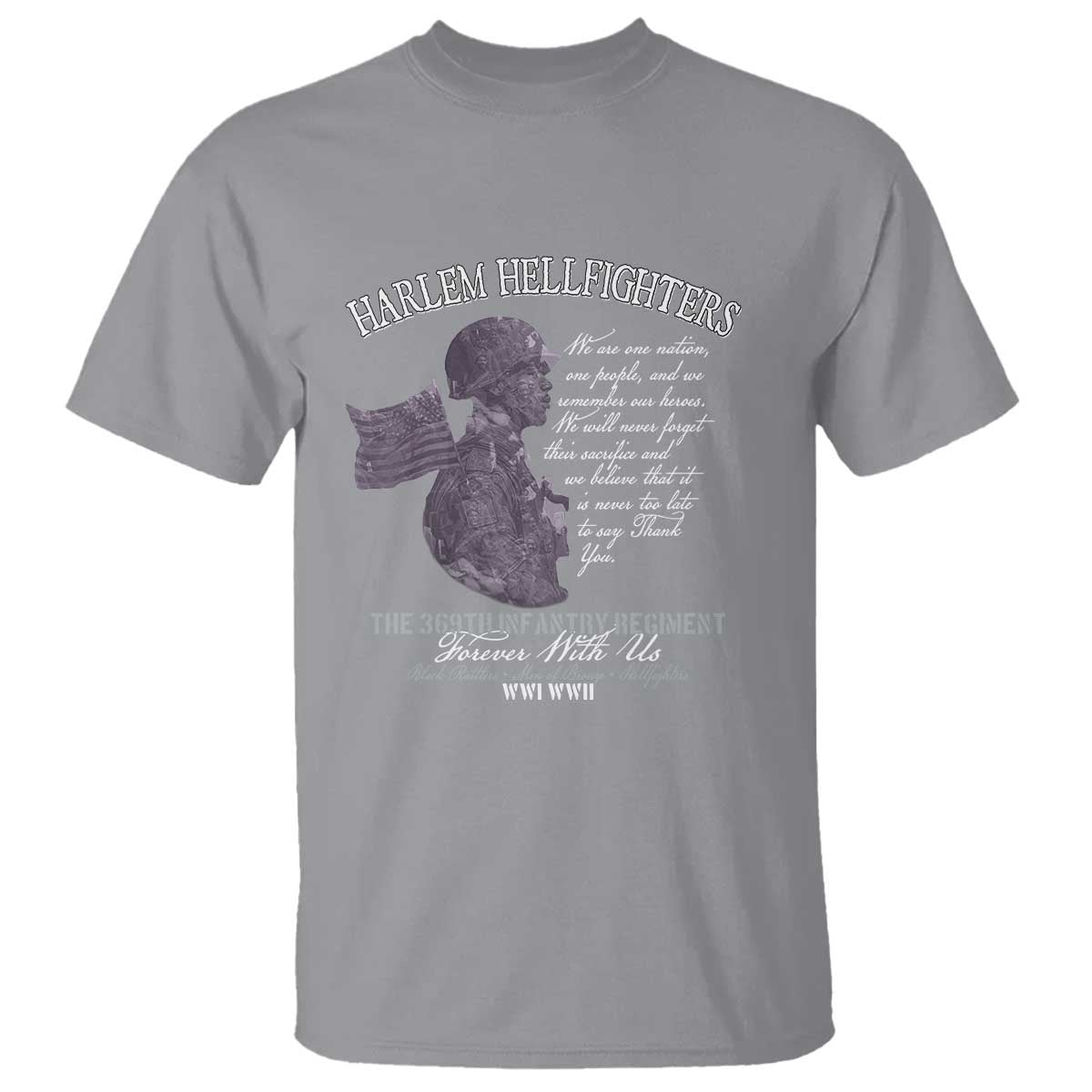 Harlem Hellfighters Tribute T Shirt 369th Infantry Regiment Military Soldiers Vintage - African Pride