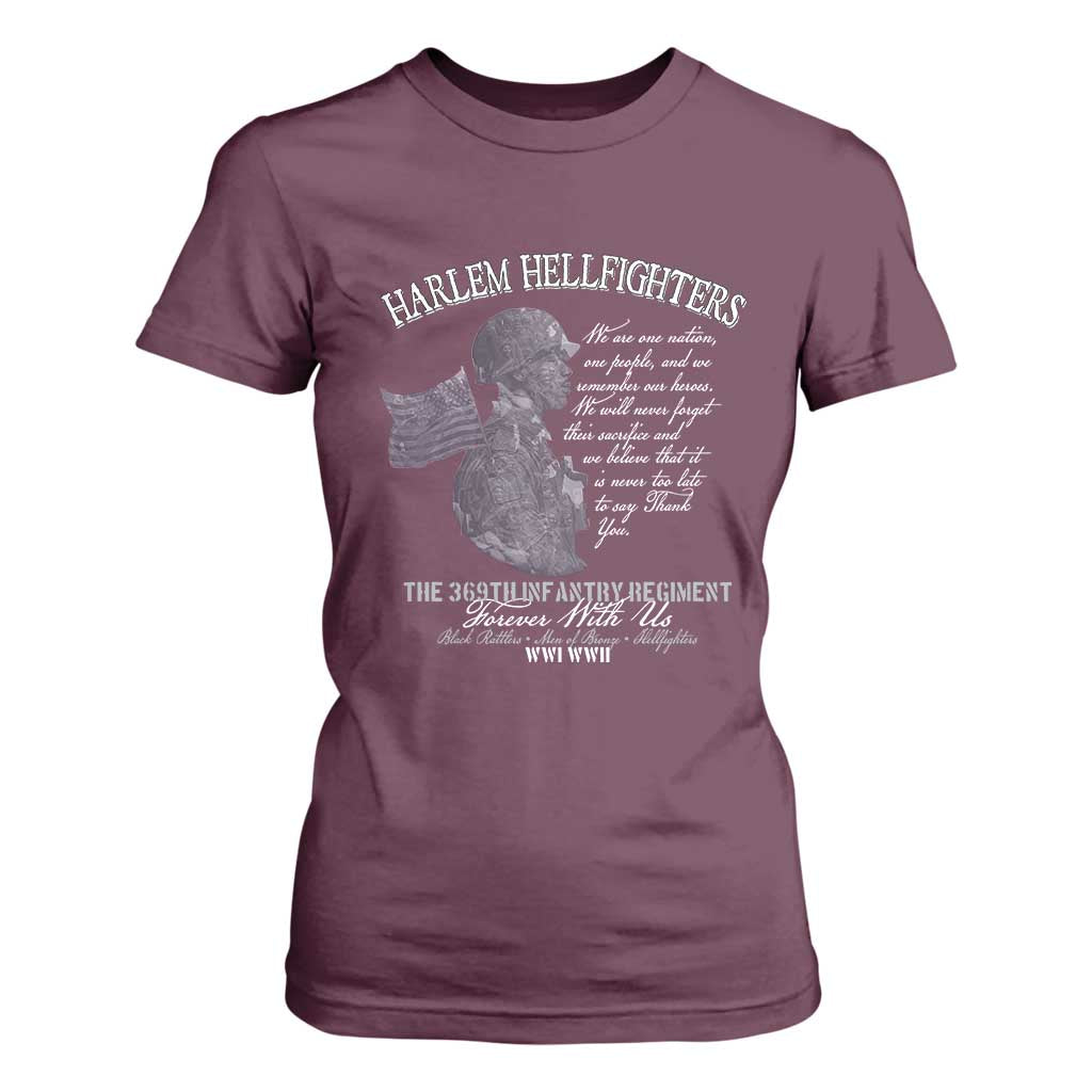 Harlem Hellfighters Tribute T Shirt For Women 369th Infantry Regiment Military Soldiers Vintage - African Pride