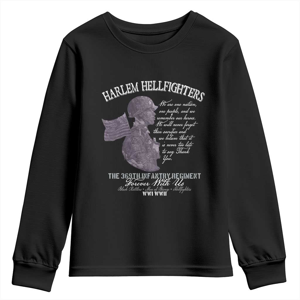 Harlem Hellfighters Tribute Youth Sweatshirt 369th Infantry Regiment Military Soldiers Vintage - African Pride
