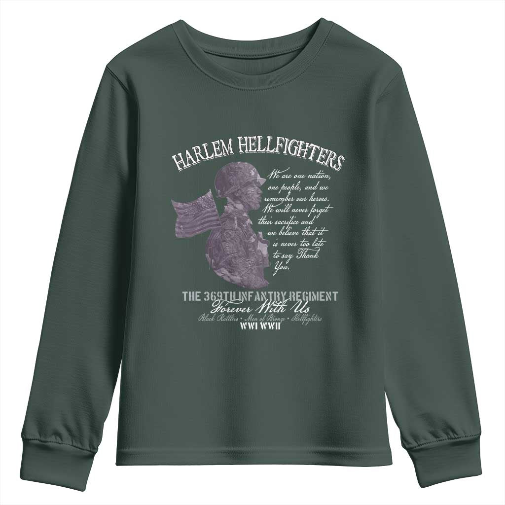 Harlem Hellfighters Tribute Youth Sweatshirt 369th Infantry Regiment Military Soldiers Vintage - African Pride
