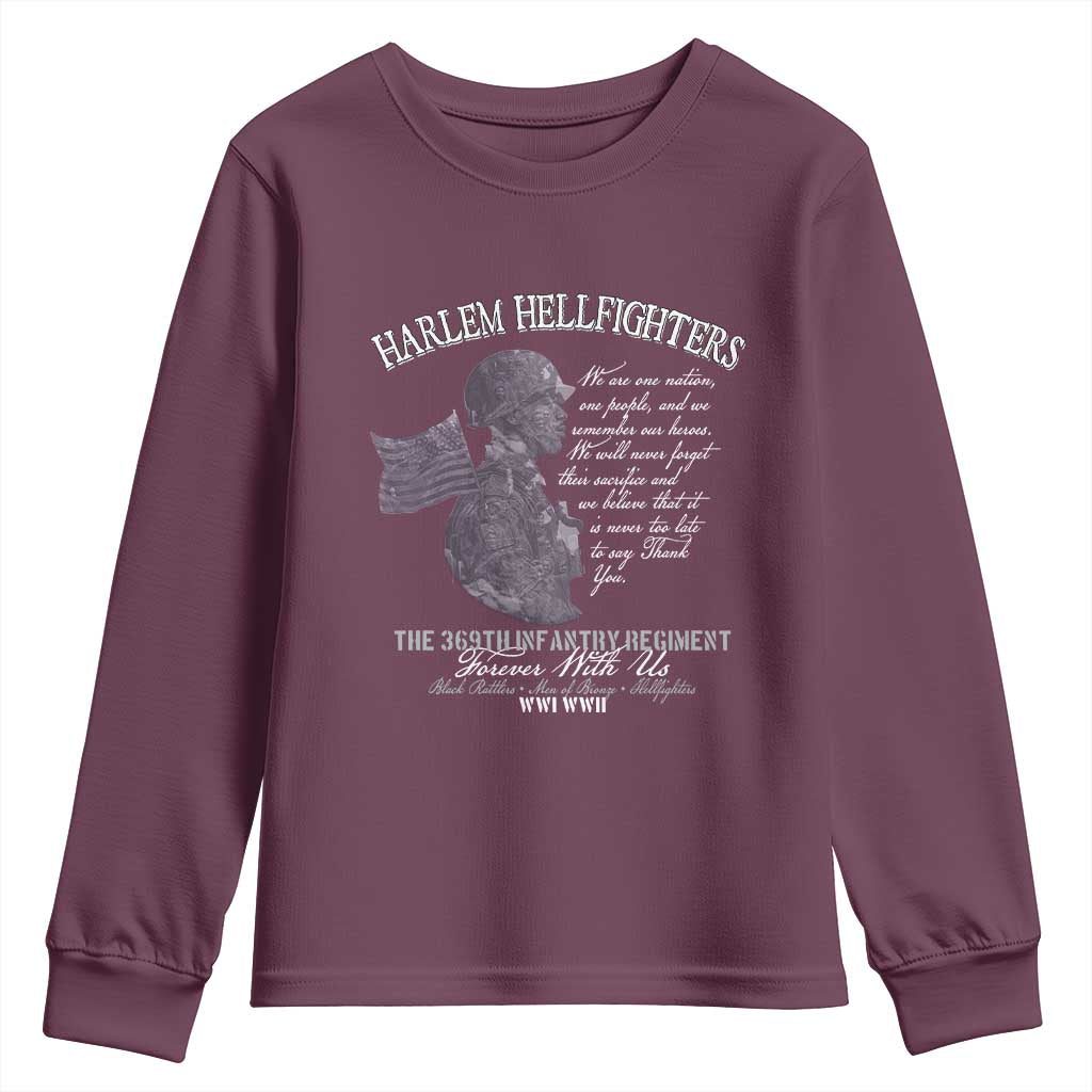 Harlem Hellfighters Tribute Youth Sweatshirt 369th Infantry Regiment Military Soldiers Vintage - African Pride