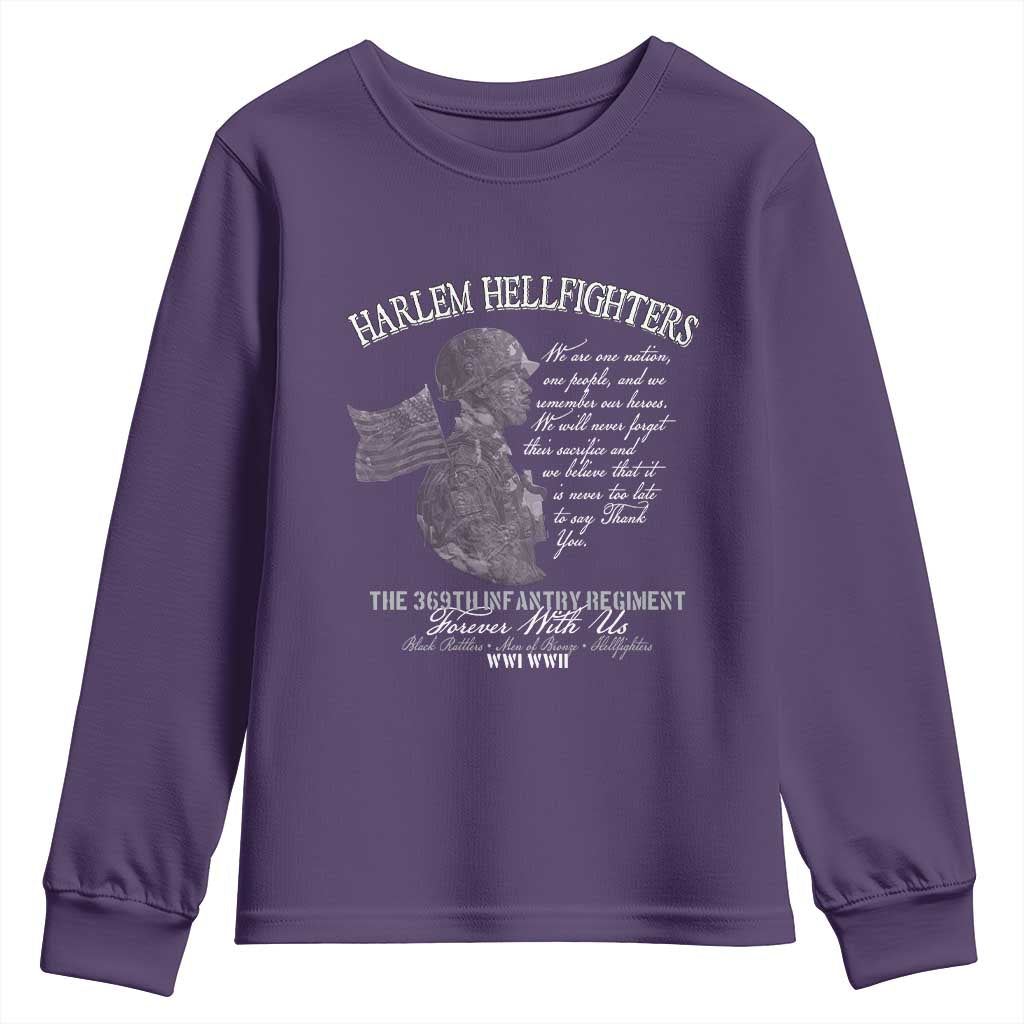 Harlem Hellfighters Tribute Youth Sweatshirt 369th Infantry Regiment Military Soldiers Vintage - African Pride