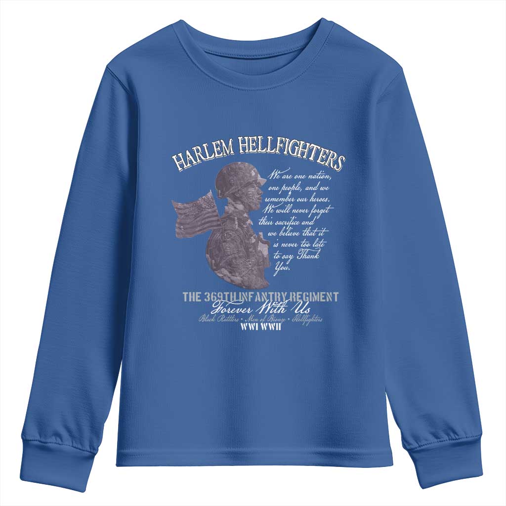 Harlem Hellfighters Tribute Youth Sweatshirt 369th Infantry Regiment Military Soldiers Vintage - African Pride