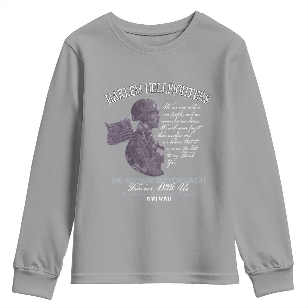 Harlem Hellfighters Tribute Youth Sweatshirt 369th Infantry Regiment Military Soldiers Vintage - African Pride
