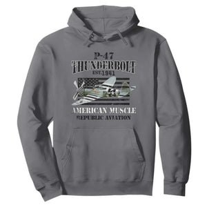 P-47 Thunderbolt WWII Airplane Hoodie American Muscle Vintage