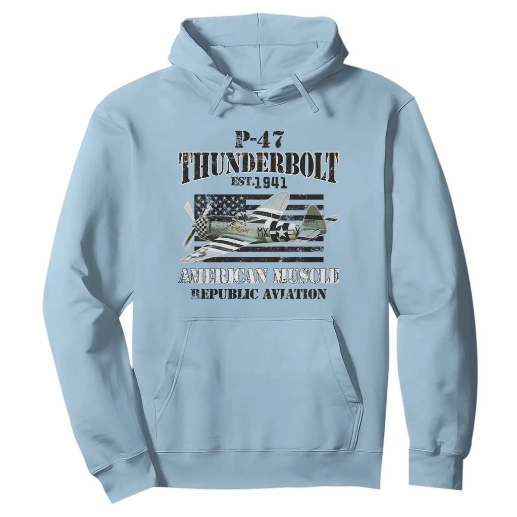 P-47 Thunderbolt WWII Airplane Hoodie American Muscle Vintage