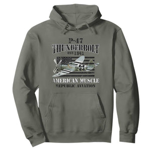 P-47 Thunderbolt WWII Airplane Hoodie American Muscle Vintage