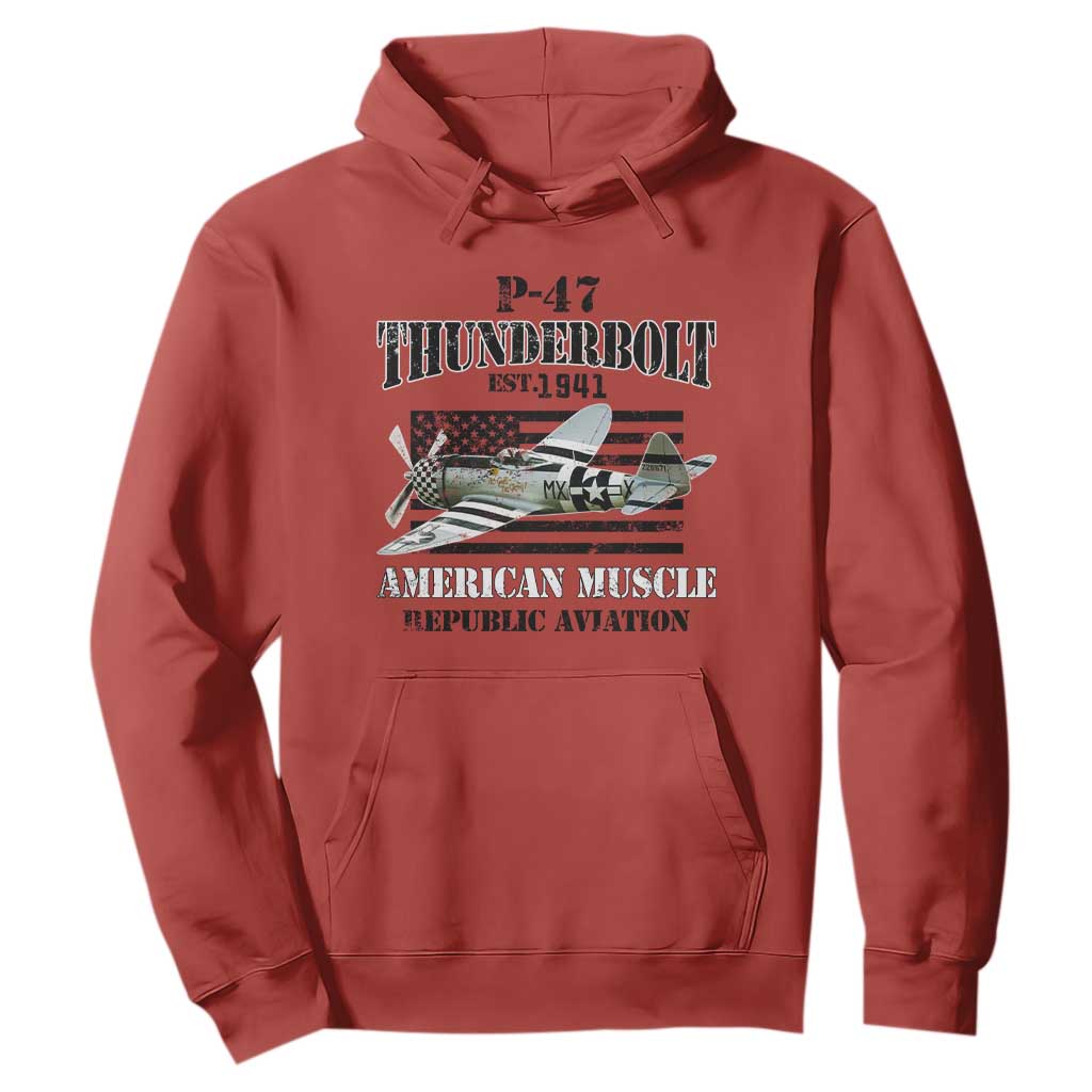 P-47 Thunderbolt WWII Airplane Hoodie American Muscle Vintage