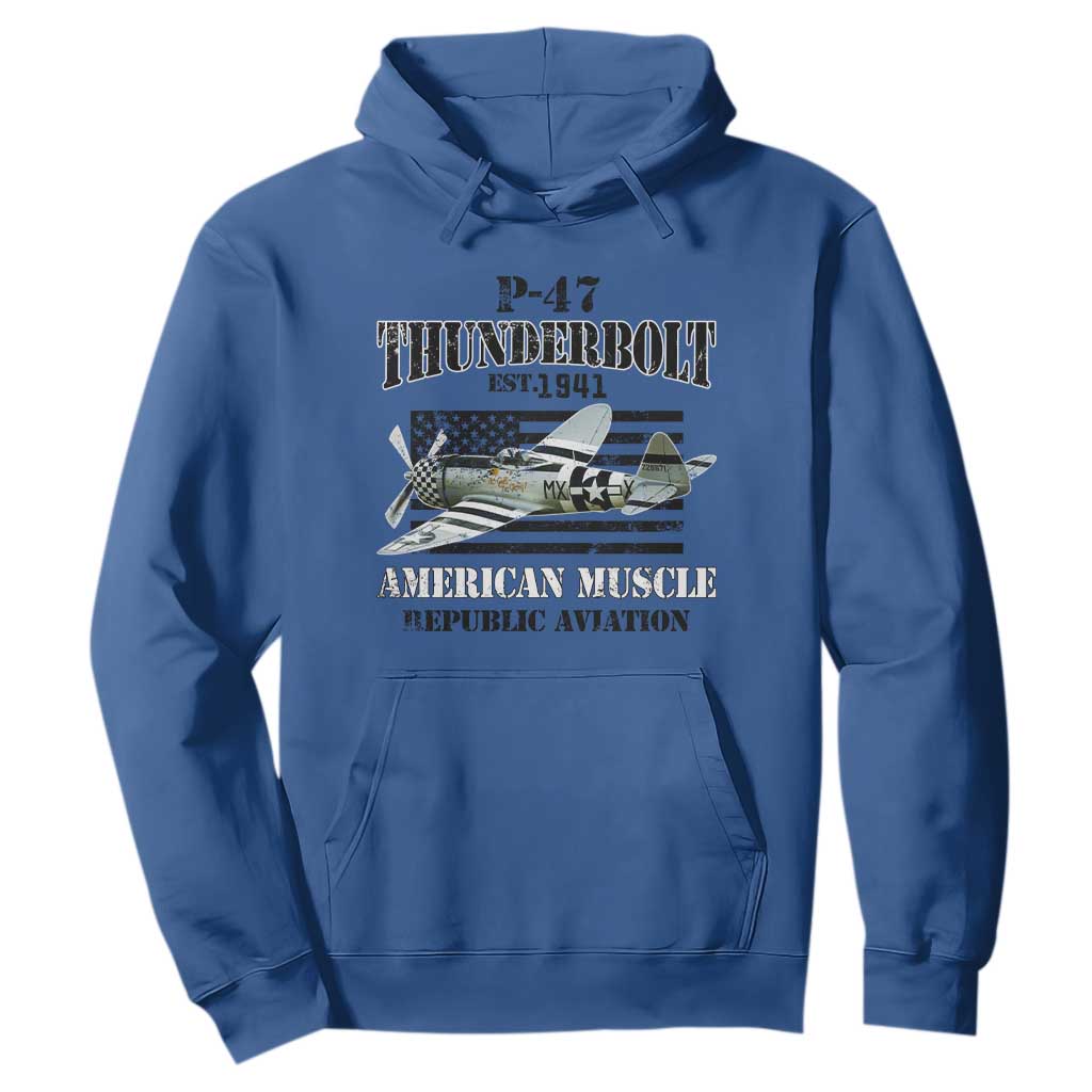 P-47 Thunderbolt WWII Airplane Hoodie American Muscle Vintage
