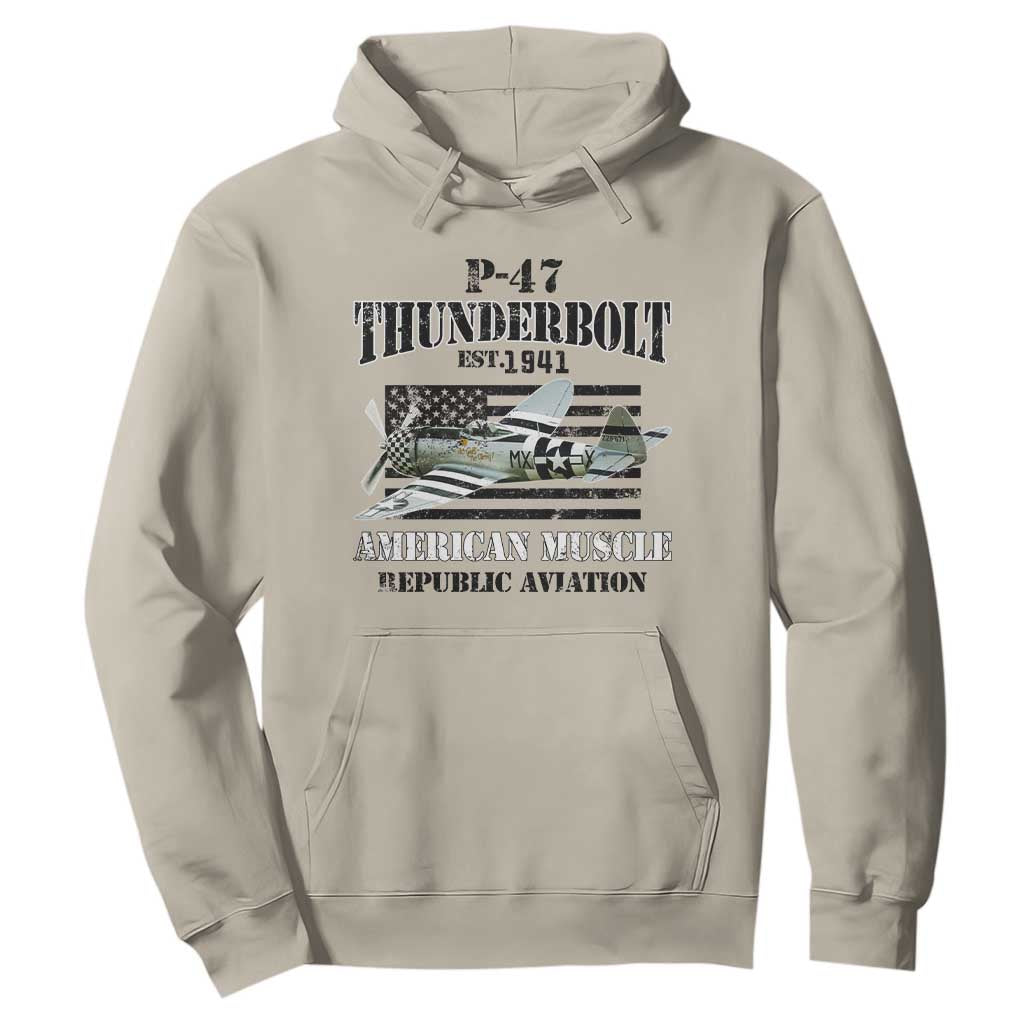 P-47 Thunderbolt WWII Airplane Hoodie American Muscle Vintage