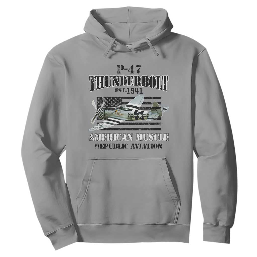P-47 Thunderbolt WWII Airplane Hoodie American Muscle Vintage