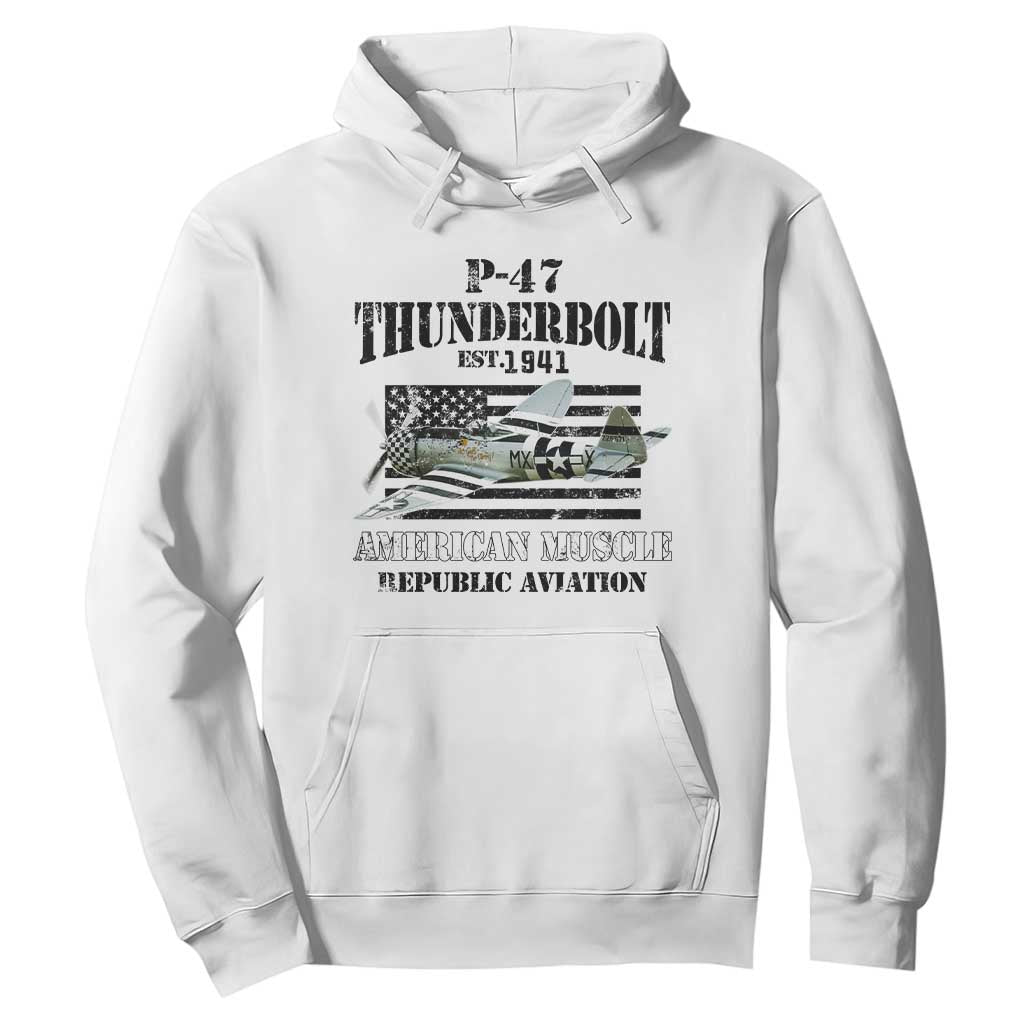 P-47 Thunderbolt WWII Airplane Hoodie American Muscle Vintage