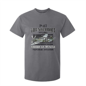 P-47 Thunderbolt WWII Airplane T Shirt For Kid American Muscle Vintage