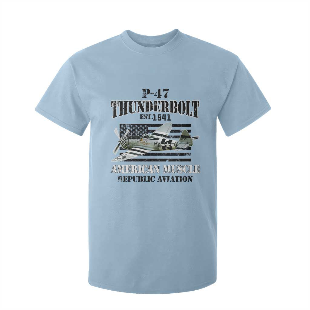 P-47 Thunderbolt WWII Airplane T Shirt For Kid American Muscle Vintage