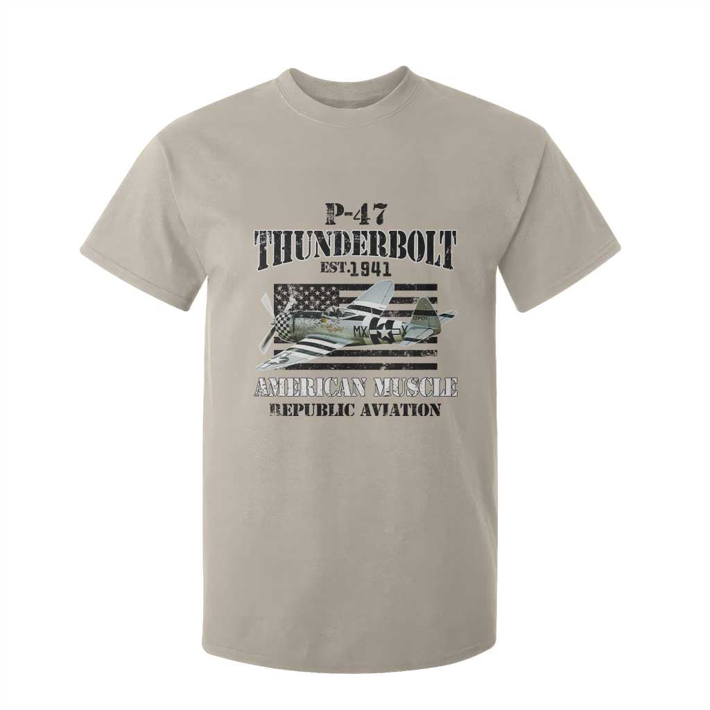 P-47 Thunderbolt WWII Airplane T Shirt For Kid American Muscle Vintage
