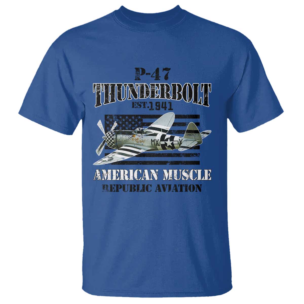 P-47 Thunderbolt WWII Airplane T Shirt American Muscle Vintage