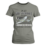 P-47 Thunderbolt WWII Airplane T Shirt For Women American Muscle Vintage
