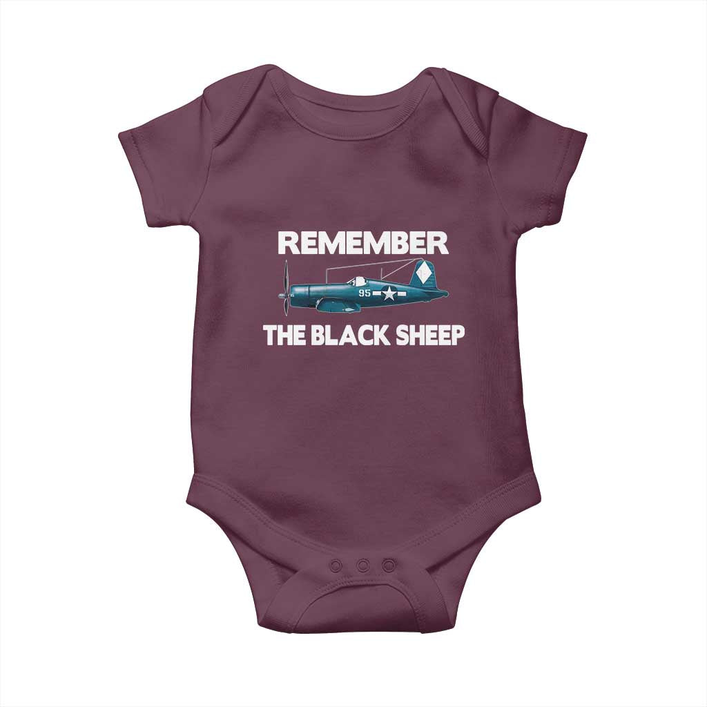 Corsair WWII History Baby Onesie Black Sheep Squadron Pilot