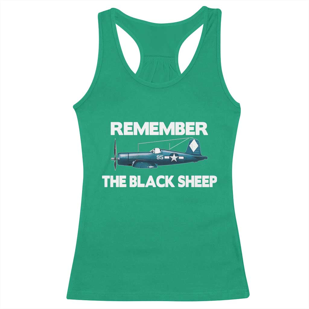 Corsair WWII History Racerback Tank Top Black Sheep Squadron Pilot