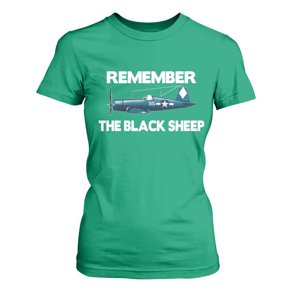 Corsair WWII History T Shirt For Women Black Sheep Squadron Pilot