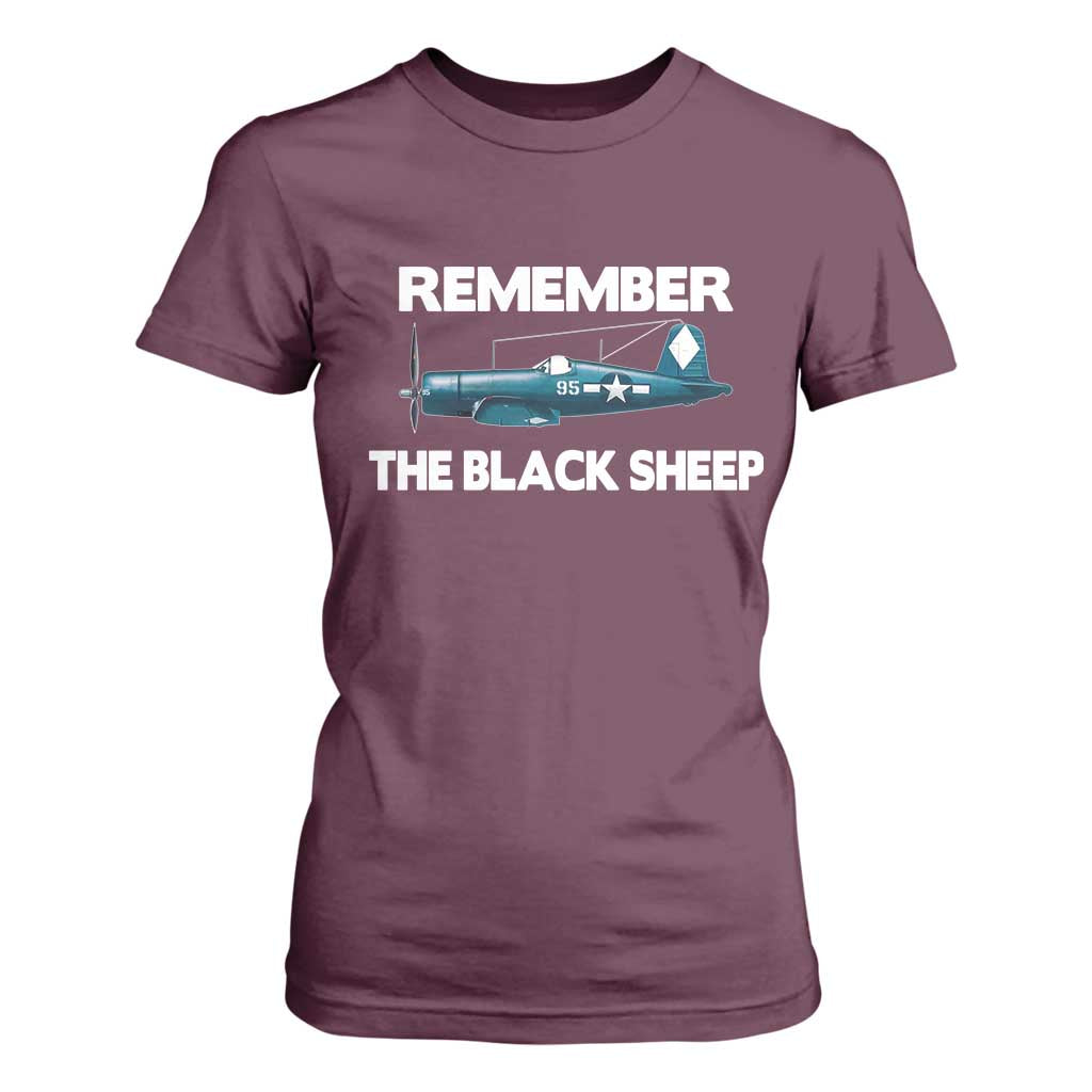 Corsair WWII History T Shirt For Women Black Sheep Squadron Pilot