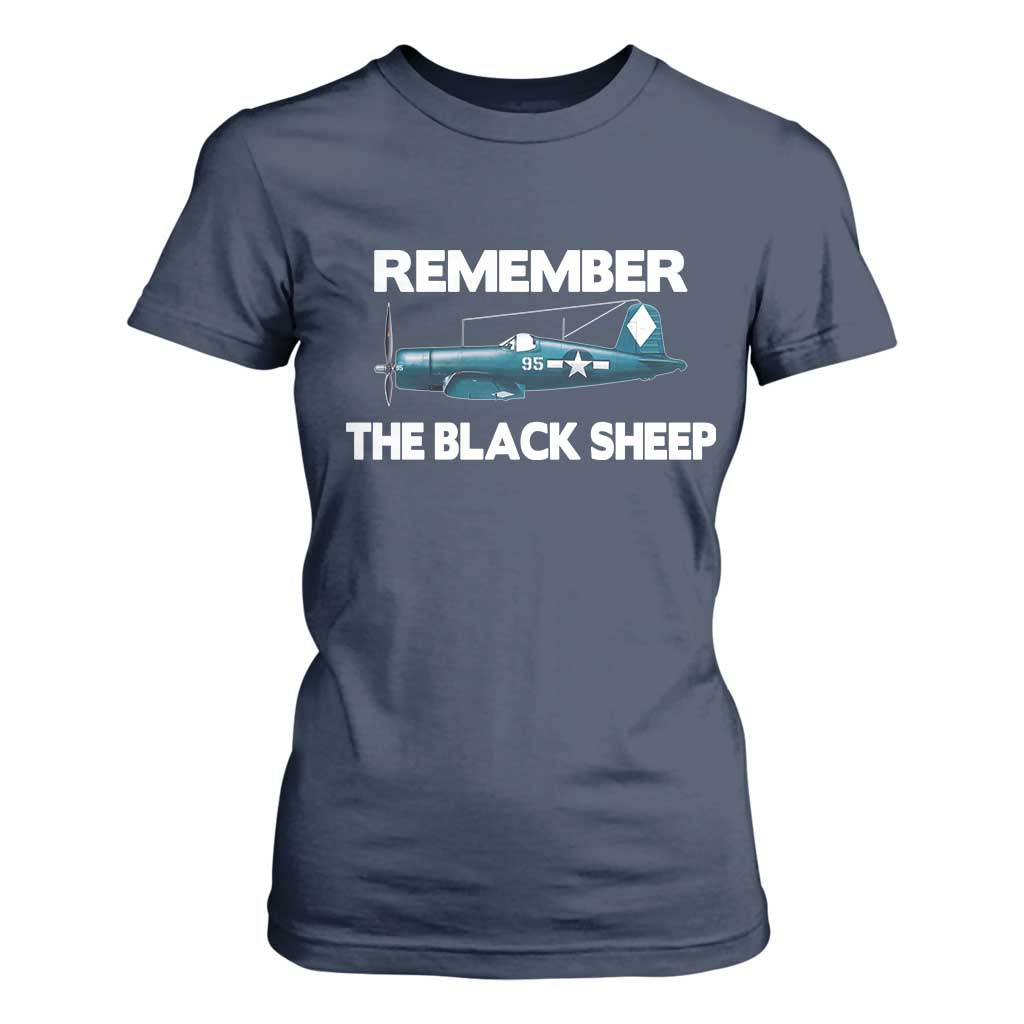 Corsair WWII History T Shirt For Women Black Sheep Squadron Pilot