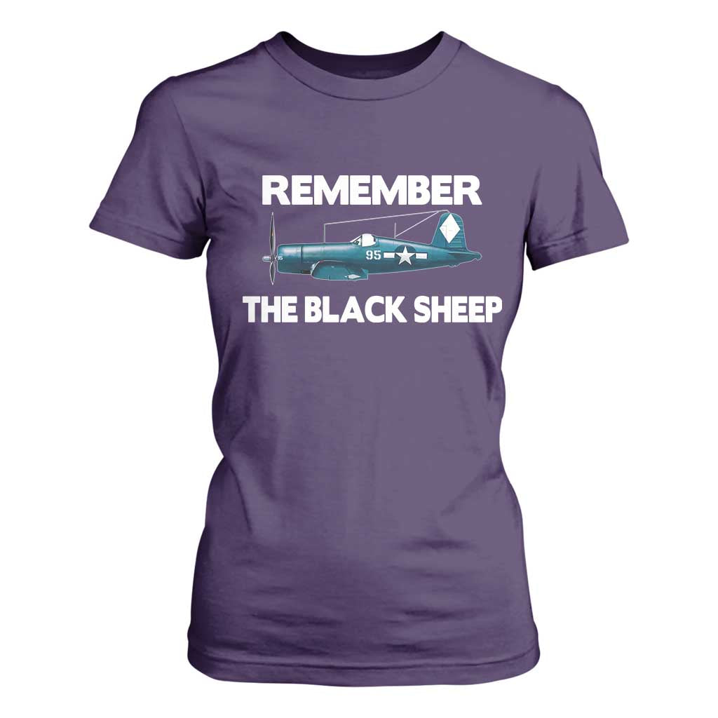 Corsair WWII History T Shirt For Women Black Sheep Squadron Pilot