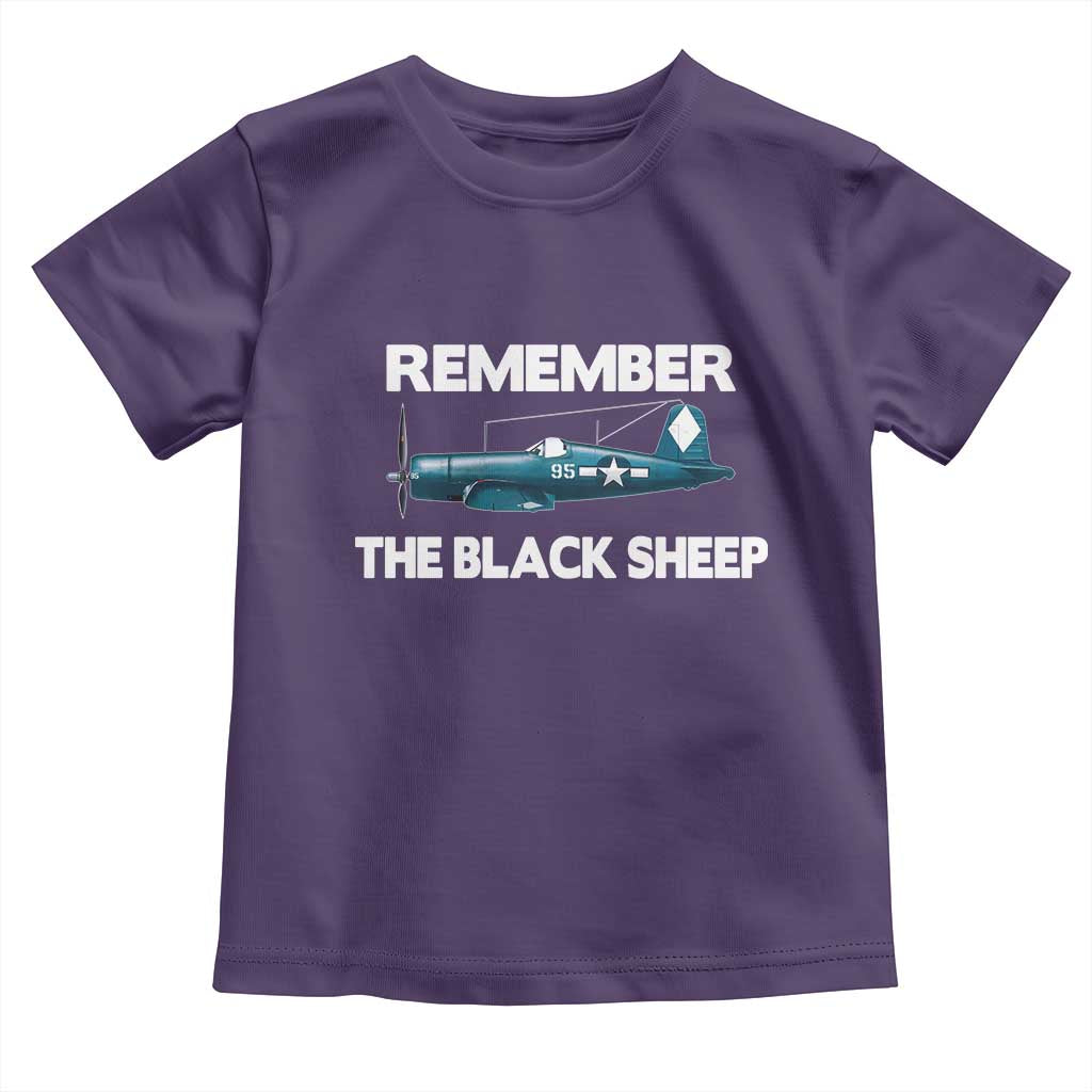 Corsair WWII History Toddler T Shirt Black Sheep Squadron Pilot