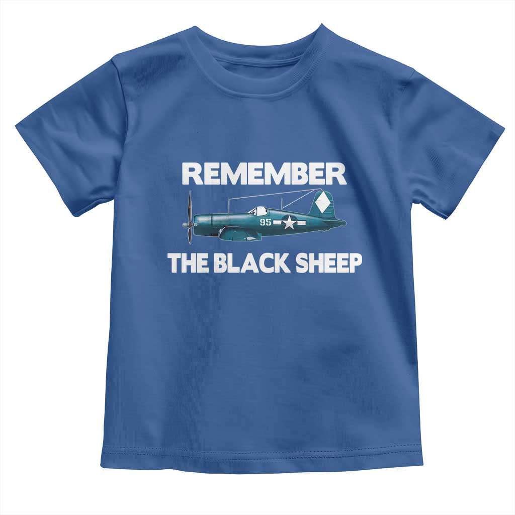 Corsair WWII History Toddler T Shirt Black Sheep Squadron Pilot