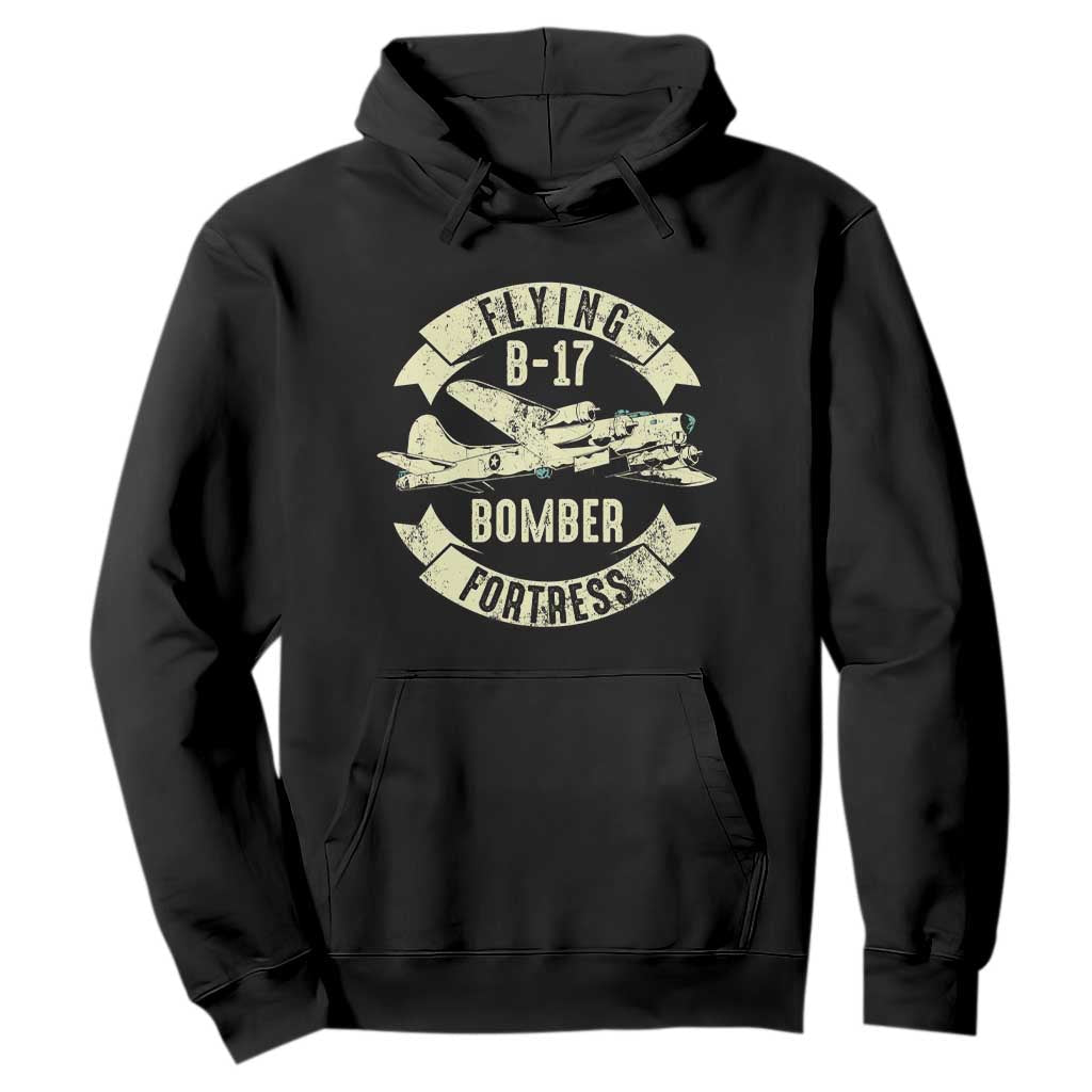 Vintage B-17 Bomber WW2 Aircraft Hoodie Plane Aviation Fighter Airplane Retro Grunge