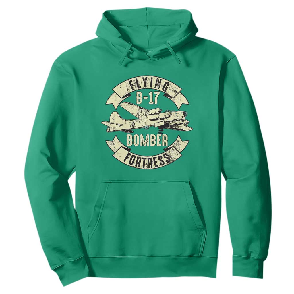 Vintage B-17 Bomber WW2 Aircraft Hoodie Plane Aviation Fighter Airplane Retro Grunge