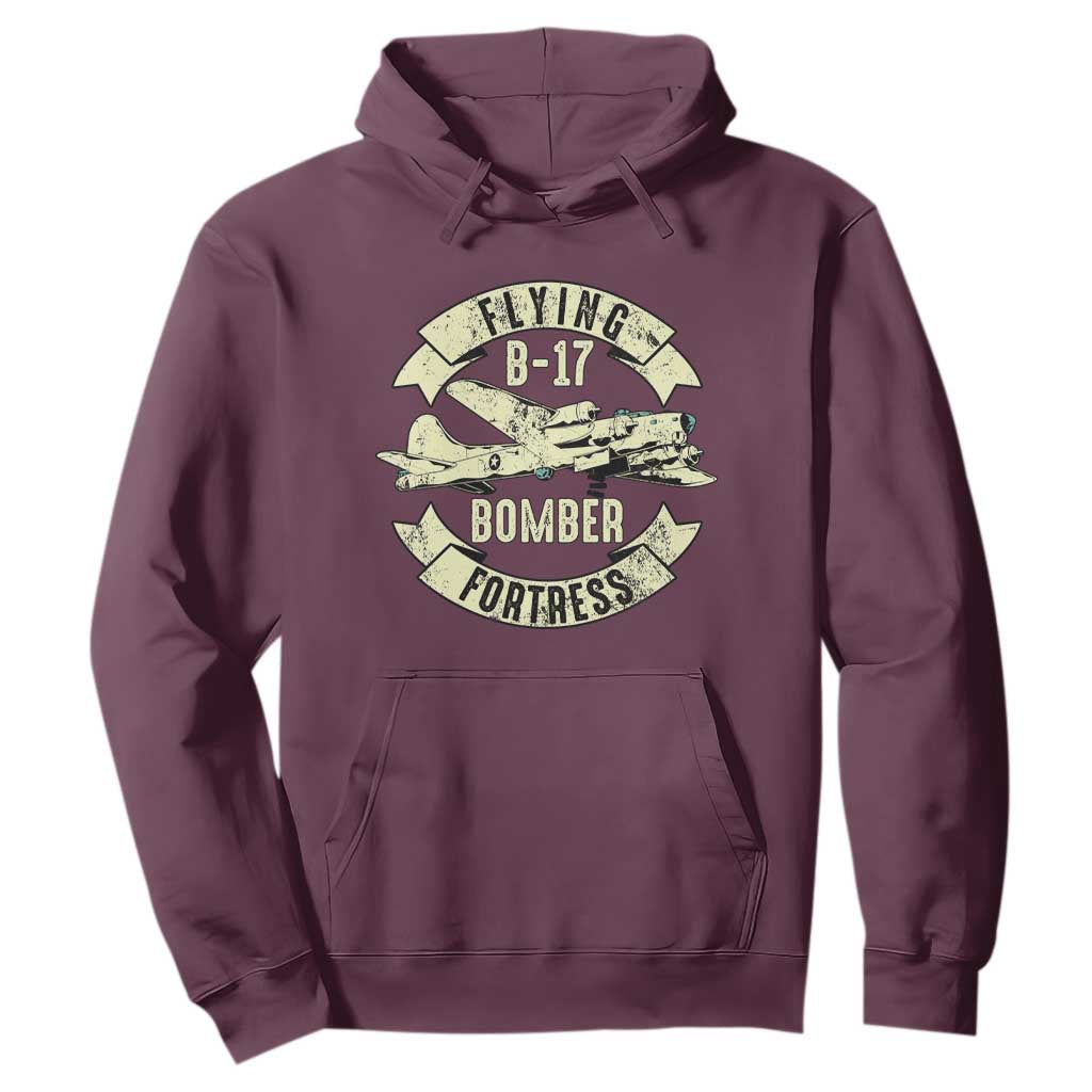 Vintage B-17 Bomber WW2 Aircraft Hoodie Plane Aviation Fighter Airplane Retro Grunge