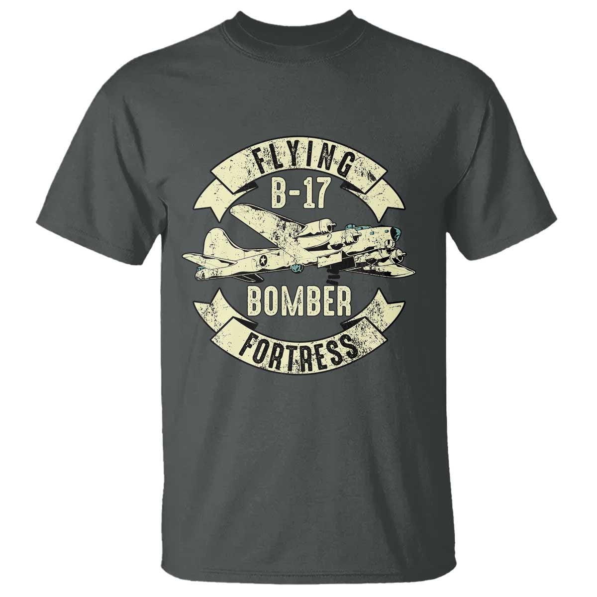 Vintage B-17 Bomber WW2 Aircraft T Shirt Plane Aviation Fighter Airplane Retro Grunge