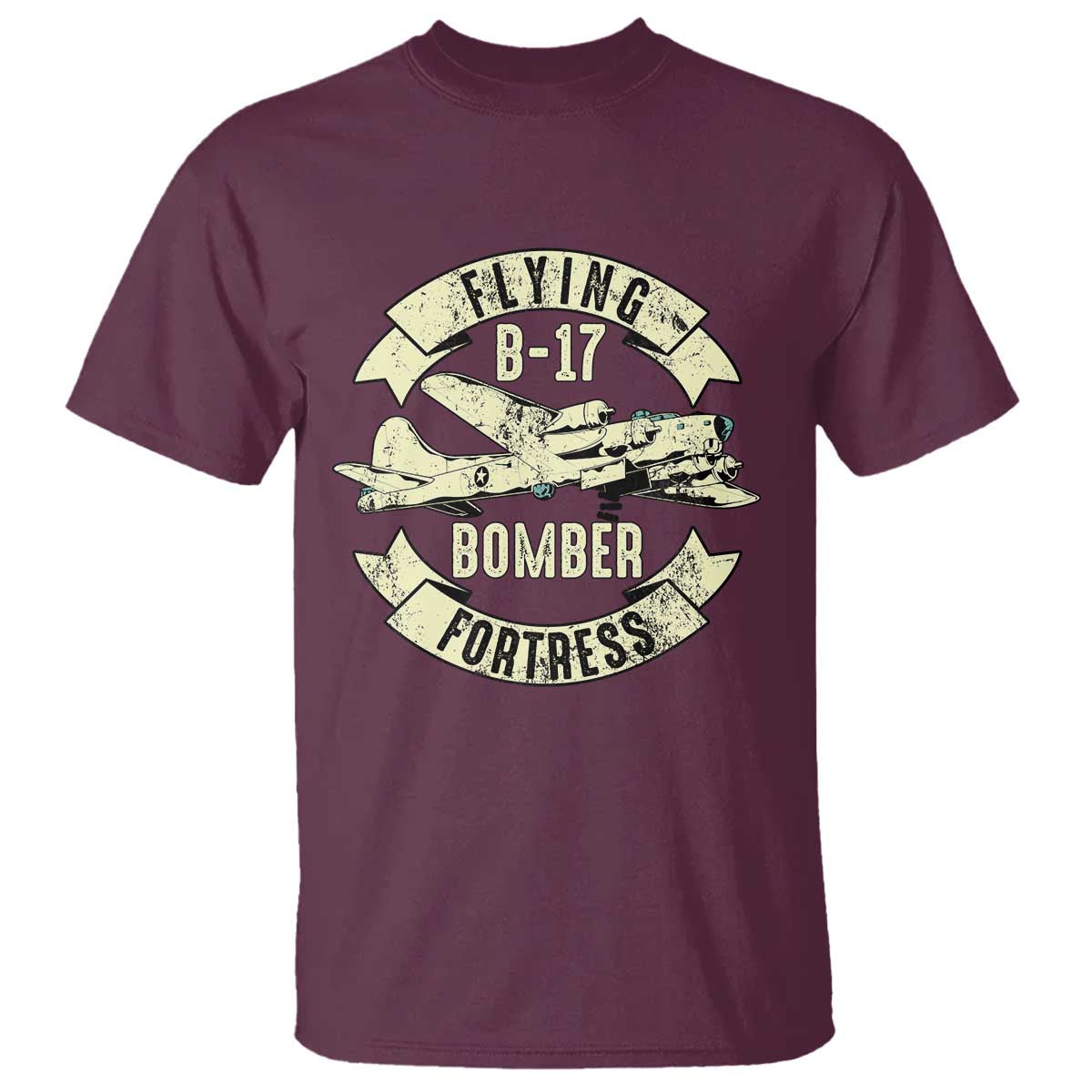 Vintage B-17 Bomber WW2 Aircraft T Shirt Plane Aviation Fighter Airplane Retro Grunge