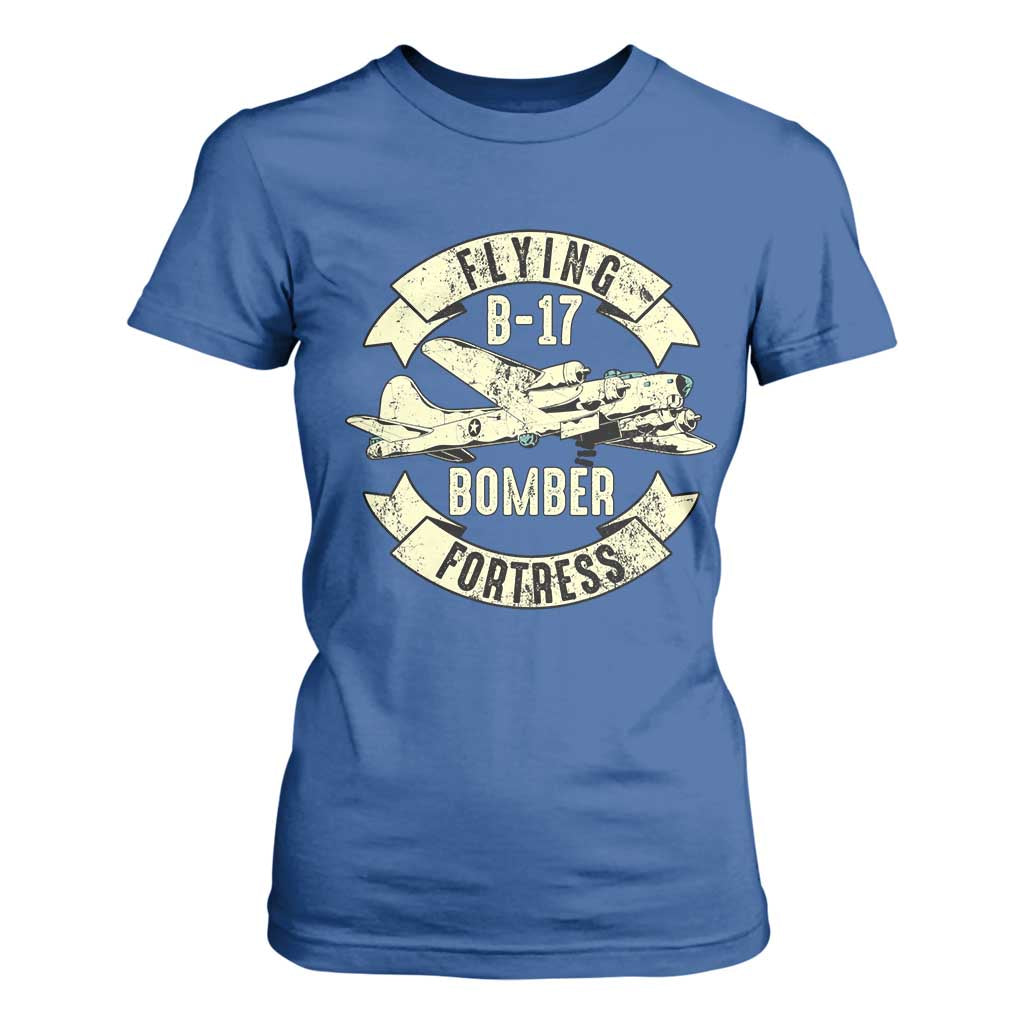Vintage B-17 Bomber WW2 Aircraft T Shirt For Women Plane Aviation Fighter Airplane Retro Grunge