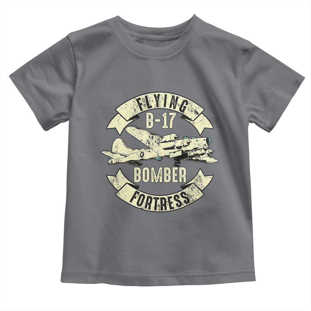 Vintage B-17 Bomber WW2 Aircraft Toddler T Shirt Plane Aviation Fighter Airplane Retro Grunge