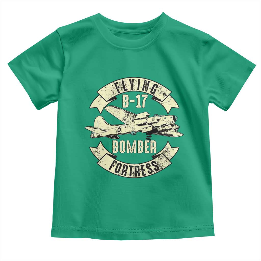Vintage B-17 Bomber WW2 Aircraft Toddler T Shirt Plane Aviation Fighter Airplane Retro Grunge