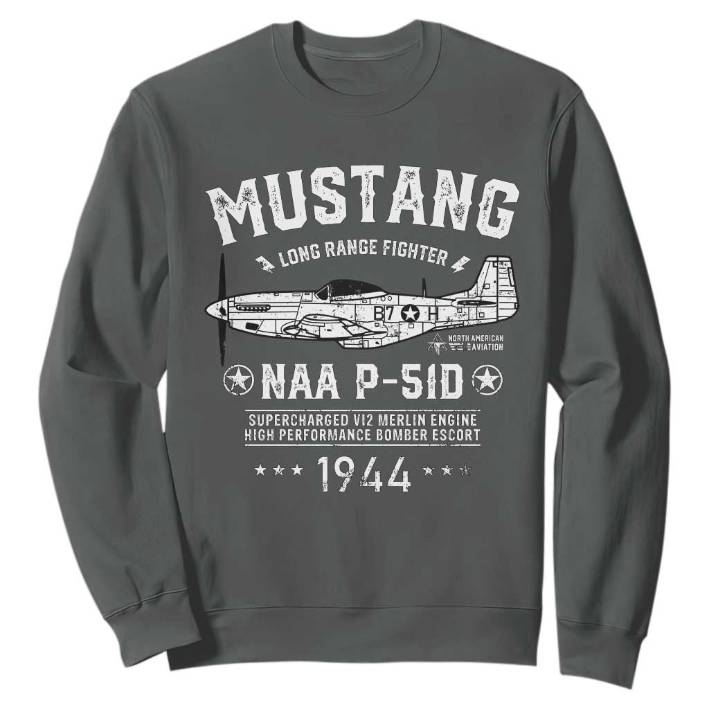 P-51 Mustang Sweatshirt North American Aviation WW2 P51 Fighter Plane