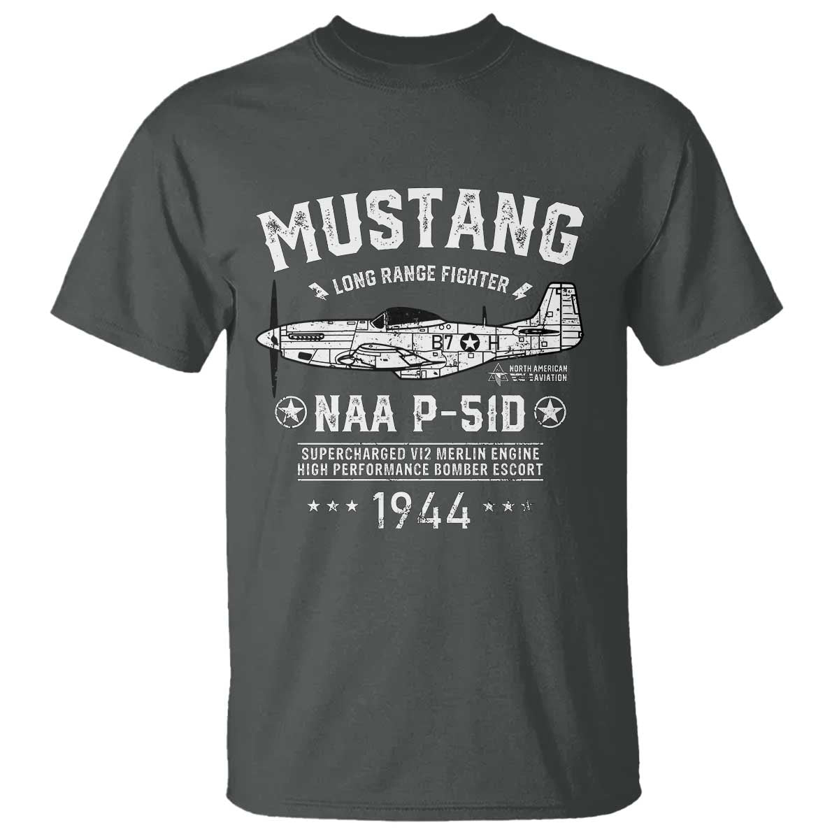 P-51 Mustang T Shirt North American Aviation WW2 P51 Fighter Plane