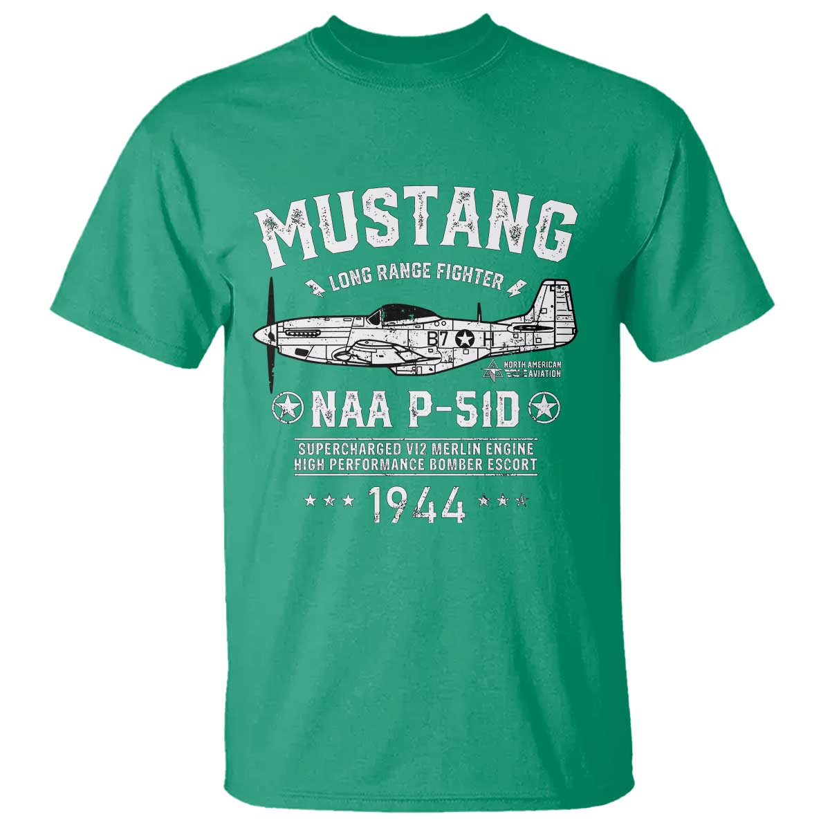 P-51 Mustang T Shirt North American Aviation WW2 P51 Fighter Plane