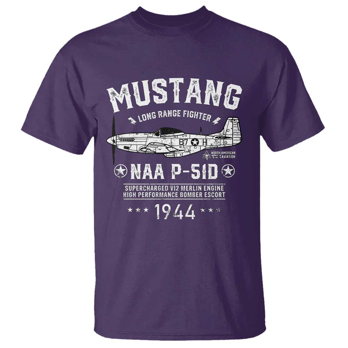 P-51 Mustang T Shirt North American Aviation WW2 P51 Fighter Plane
