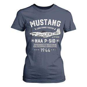 P-51 Mustang T Shirt For Women North American Aviation WW2 P51 Fighter Plane