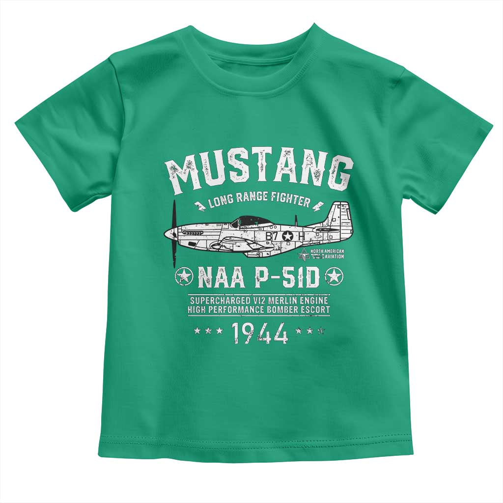 P-51 Mustang Toddler T Shirt North American Aviation WW2 P51 Fighter Plane
