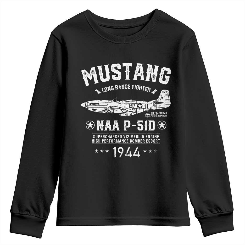 P-51 Mustang Youth Sweatshirt North American Aviation WW2 P51 Fighter Plane