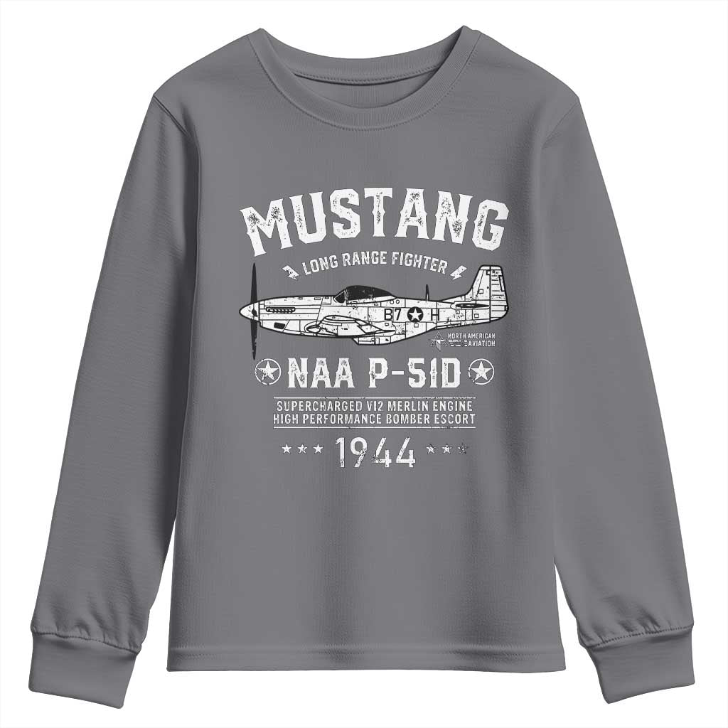 P-51 Mustang Youth Sweatshirt North American Aviation WW2 P51 Fighter Plane