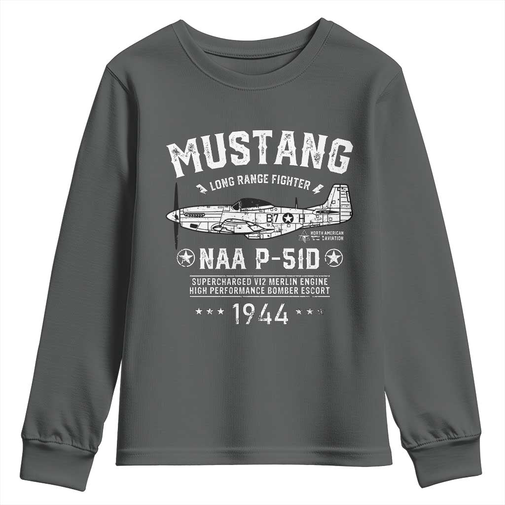 P-51 Mustang Youth Sweatshirt North American Aviation WW2 P51 Fighter Plane