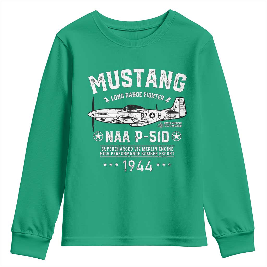 P-51 Mustang Youth Sweatshirt North American Aviation WW2 P51 Fighter Plane