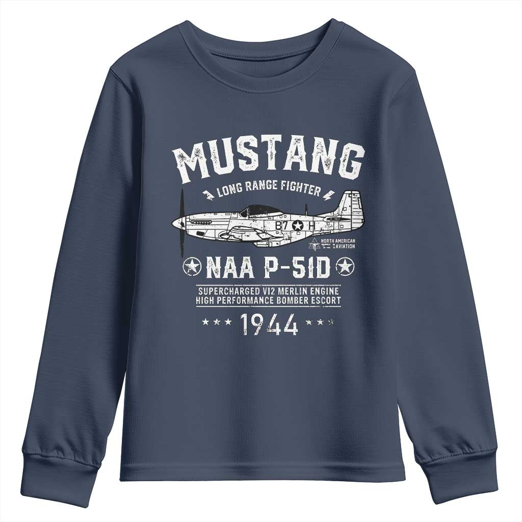 P-51 Mustang Youth Sweatshirt North American Aviation WW2 P51 Fighter Plane